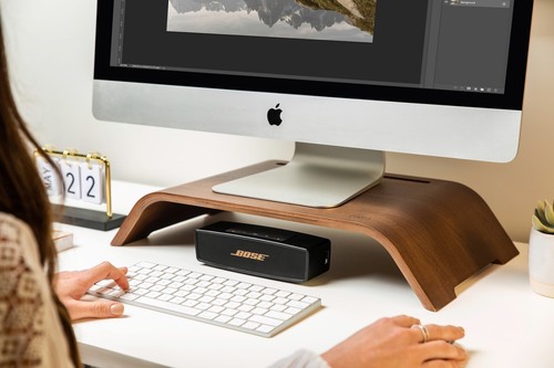 Walnut wood monitor stand - wood,